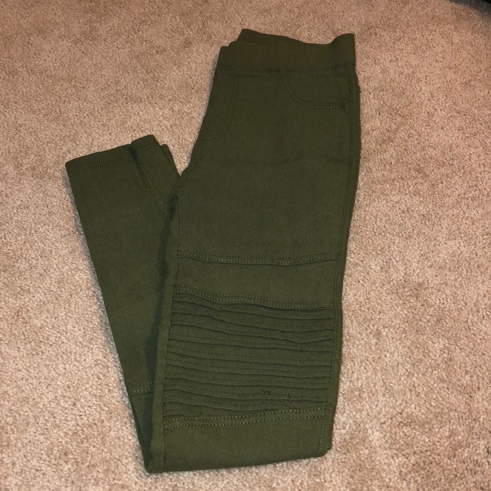 Army green Moto leggings